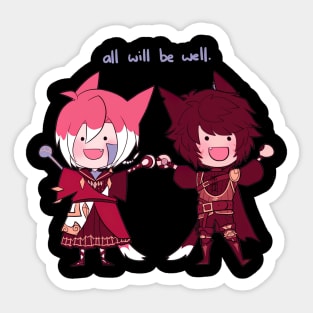 All Will Be Well Exarch and Warrior of Light Sticker